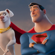 (from left) Dwayne Johnson as Krypto and John Krasinski as Superman in Warner Bros. Pictures’ animated action adventure DC League Of Super-Pets.